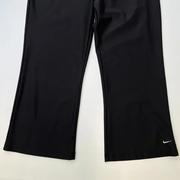 Vintage Nike Pant Women Medium Wide Leg Crop Swoosh 28x23 Gym Retro Y2K Core Ex - Picture 3 of 10